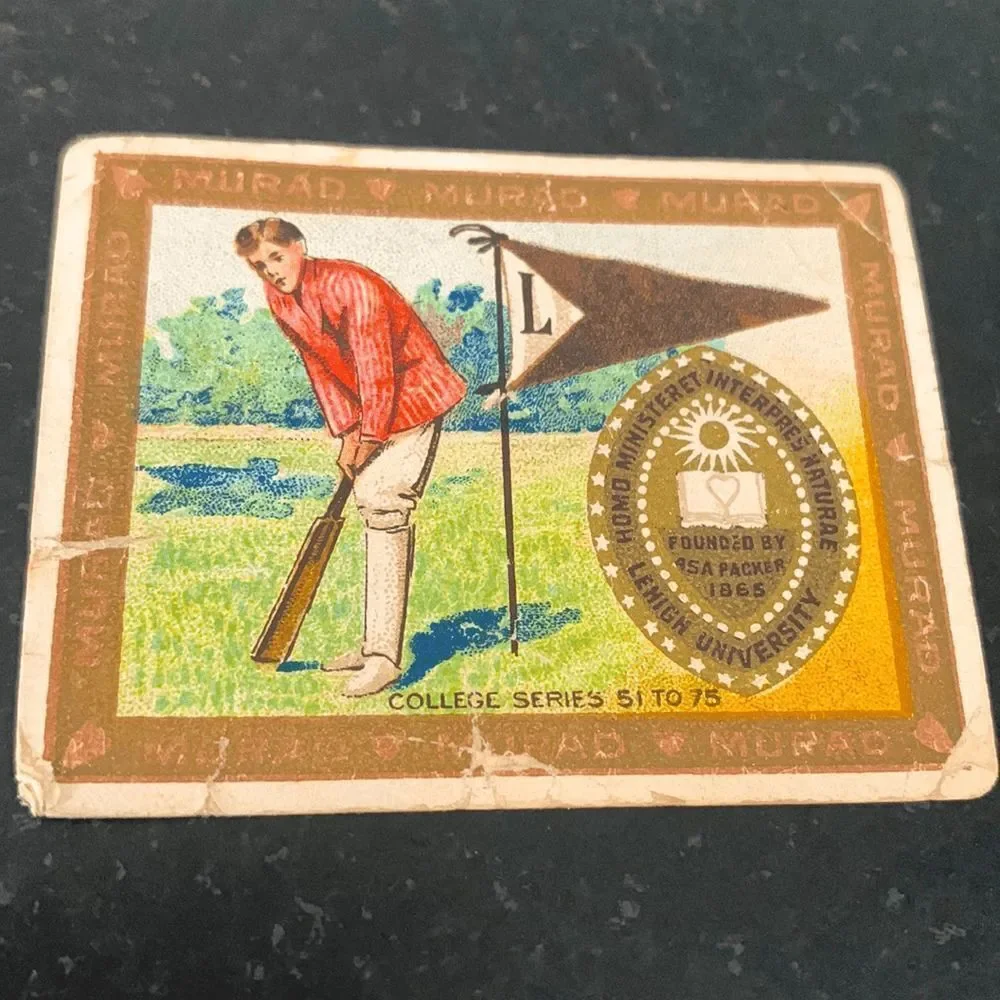 Lehigh University Rare Vintage Murad Trading Card with Cricket Motif